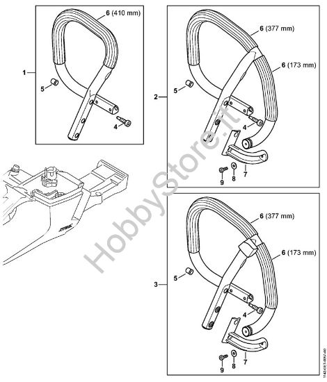 Manico tubolare Motoseghe a benzina (MS) MS 462 C-M R RettungssÃ¤ge della marca STIHL
