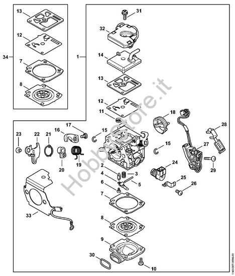 Carburatore 1142/04 Motoseghe a benzina (MS) MS 462 C-M VW della marca STIHL