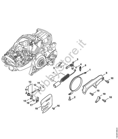 Freno catena, Dispositivo tendicatena Motoseghe a benzina (MS) MS 462 C-M VW della marca STIHL