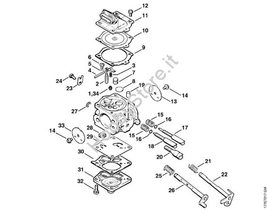 Carburatore WJ-65 Motoseghe a benzina (MS) MS 640 della marca STIHL