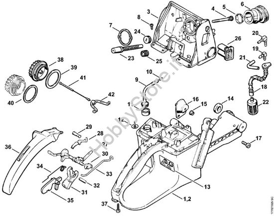 Corpo serbatoio Motoseghe a benzina (MS) MS 640 della marca STIHL