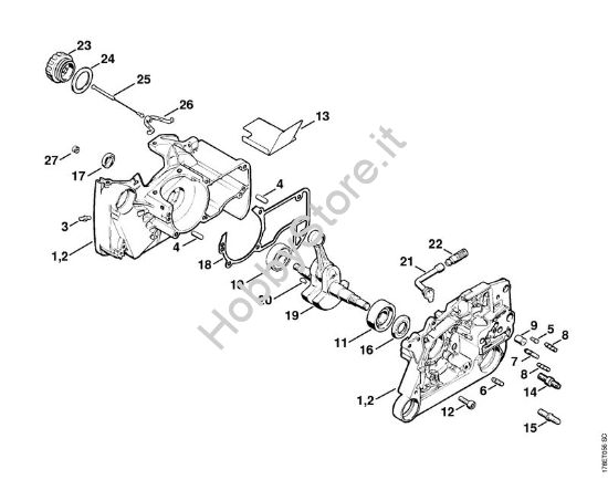 Carter albero a gomito Motoseghe a benzina (MS) MS 650 Magnum BR della marca STIHL