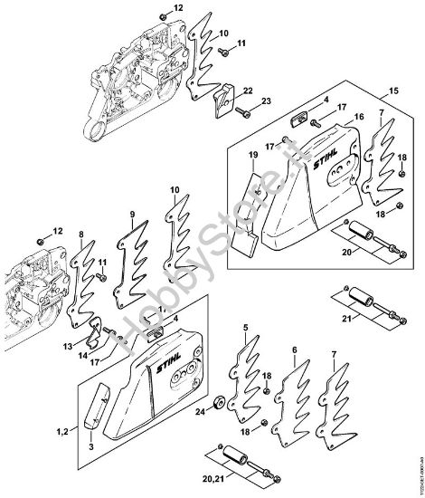 Coperchio rocchetto catena Motoseghe a benzina (MS) MS 650 Magnum BR della marca STIHL