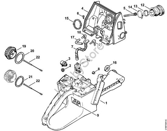 Corpo serbatoio Motoseghe a benzina (MS) MS 650 Magnum BR della marca STIHL