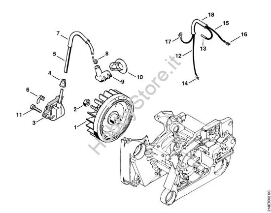 Impianto di accesione Motoseghe a benzina (MS) MS 650 Magnum BR della marca STIHL
