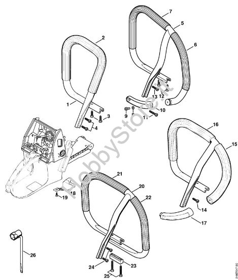 Manico tubolare Motoseghe a benzina (MS) MS 650 Magnum BR della marca STIHL