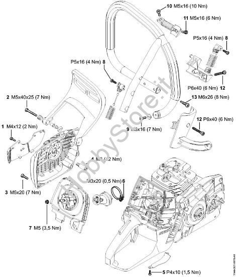 Coppie di serraggio Motoseghe a benzina (MS) MS 651 della marca STIHL
