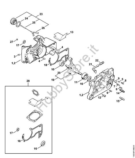Carter albero a gomito Motoseghe a benzina (MS) MS 660 della marca STIHL