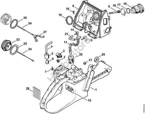 Corpo serbatoio Motoseghe a benzina (MS) MS 660 della marca STIHL