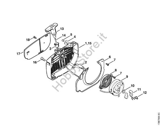 Dispositivo di avviamento Motoseghe a benzina (MS) MS 660-Magnum della marca STIHL