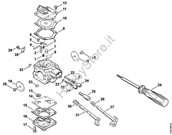 Carburatore WJ-69 Motoseghe a benzina (MS) MS 660-W della marca STIHL