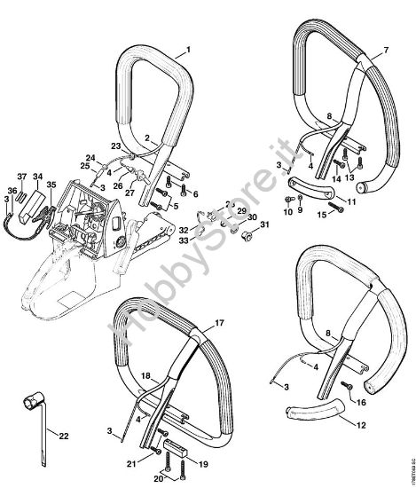 Manico tubolare (Riscaldamento) Motoseghe a benzina (MS) MS 660-W della marca STIHL
