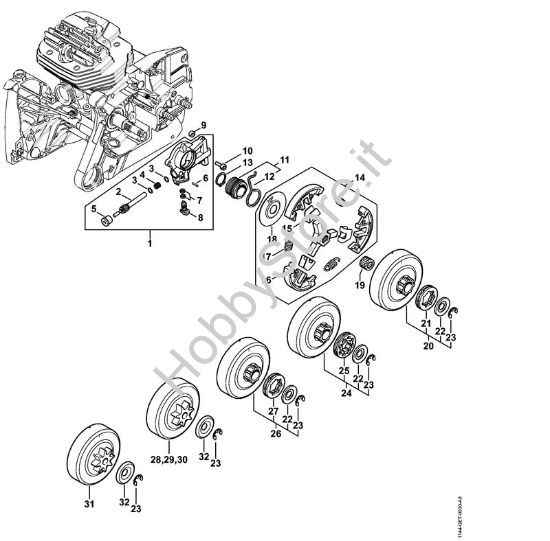 Pompa olio, frizione Motoseghe a benzina (MS) MS 661 della marca STIHL