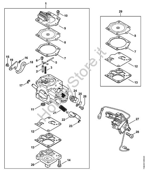 Carburatore WJ-140 Motoseghe a benzina (MS) MS 661 C-M W della marca STIHL