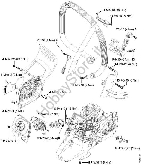 Coppie di serraggio Motoseghe a benzina (MS) MS 661 C-M W della marca STIHL