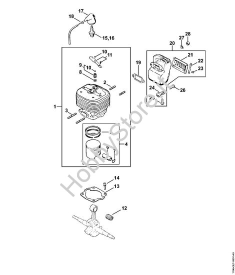 Cilindro Motoseghe a benzina (MS) MS 720 della marca STIHL