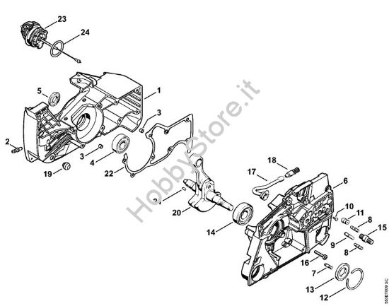Carter albero a gomito Motoseghe a benzina (MS) MS 780-R della marca STIHL