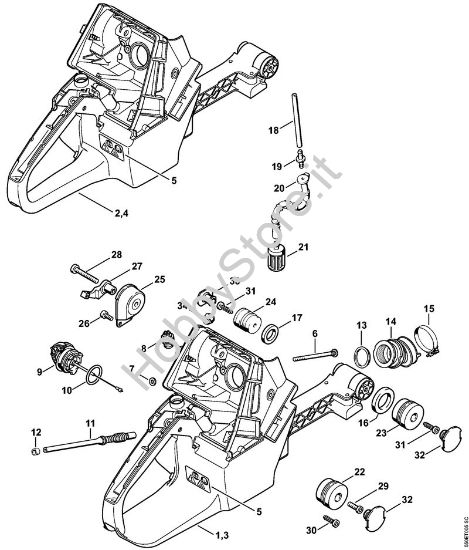 Corpo serbatoio, sistema AV Motoseghe a benzina (MS) MS 780-R della marca STIHL