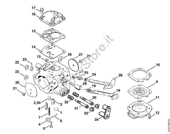 Carburatore HT-12 (09.2009) Motoseghe a benzina (MS) MS 880 della marca STIHL