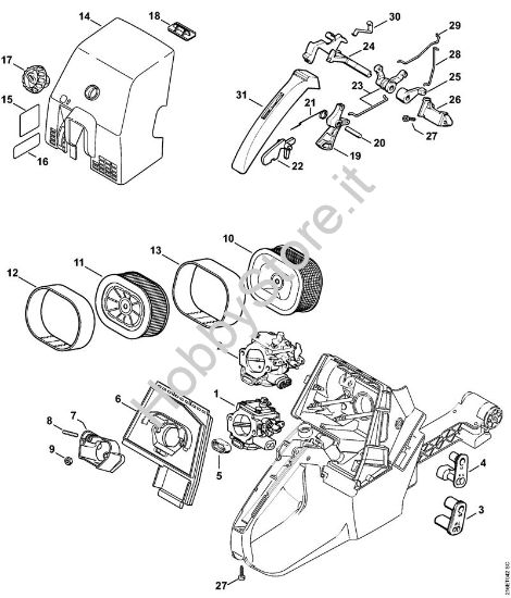 Filtro aria Motoseghe a benzina (MS) MS 880-R della marca STIHL