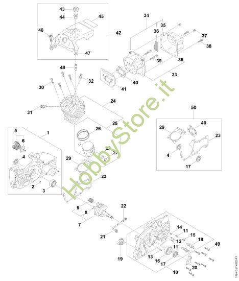 Picture of Carter albero a gomito, Cilindro, Silenziatore, Cappottatura MS 881