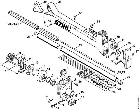 Corpo frizione, stelo Decespugliatori (FS) FS 300 della marca STIHL