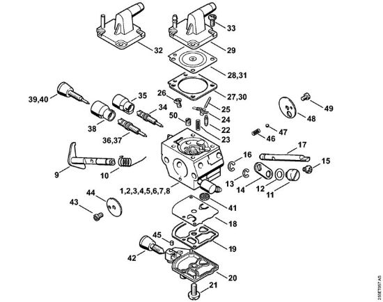 Carburatore C1Q-S161, -S162, -S163, -S164, -S82, -S83, -S138, -S139 Decespugliatori (FS) FS 350 della marca STIHL