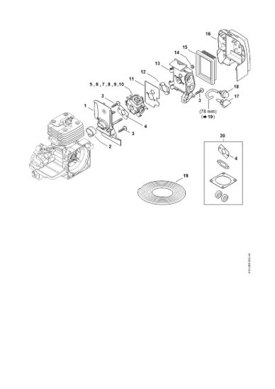 Picture of Corpo carburatore, filtro aria FS 350