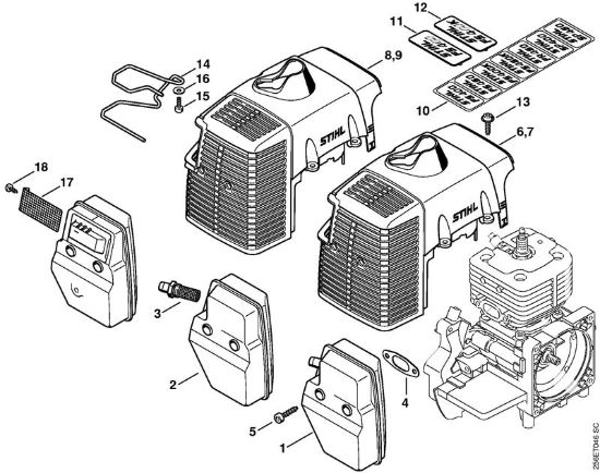 Silenziatore, cappottatura Decespugliatori (FS) FS 400 della marca STIHL