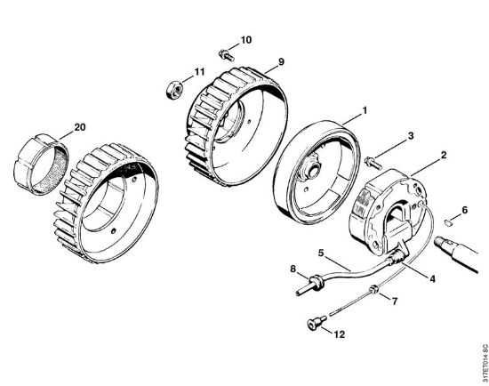 Impianto di accesione Decespugliatori (FS) FS 410 (4110) della marca STIHL
