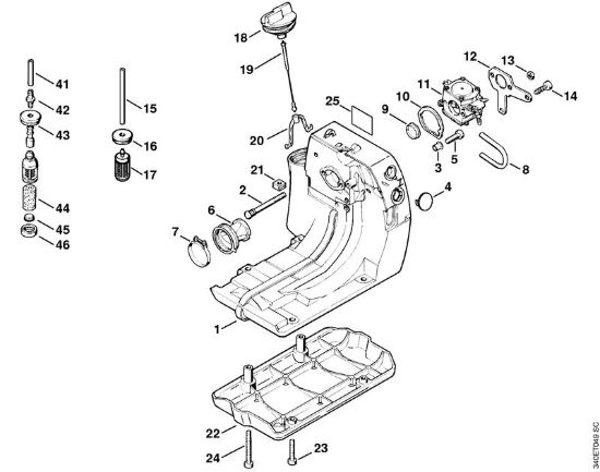 Corpo serbatoio Decespugliatori (FS) FS 420 della marca STIHL