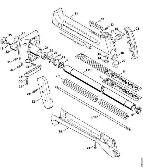 Stelo, scatola frizione Decespugliatori (FS) FS 420 della marca STIHL