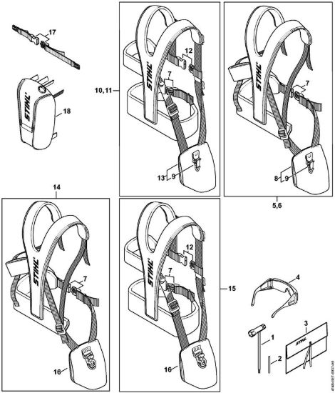 Attrezzi, tracolla doppia Decespugliatori (FS) FS 490 C-EM KW della marca STIHL