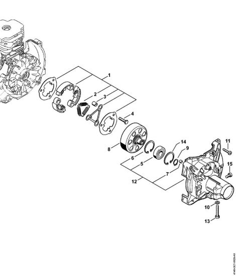 Frizione, scatola frizione Decespugliatori (FS) FS 510 C-EM della marca STIHL