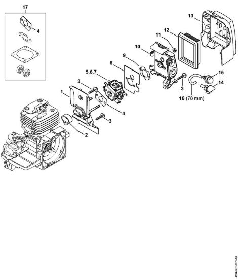 Corpo carburatore, filtro aria Decespugliatrici (FS) FS 120 R della marca STIHL