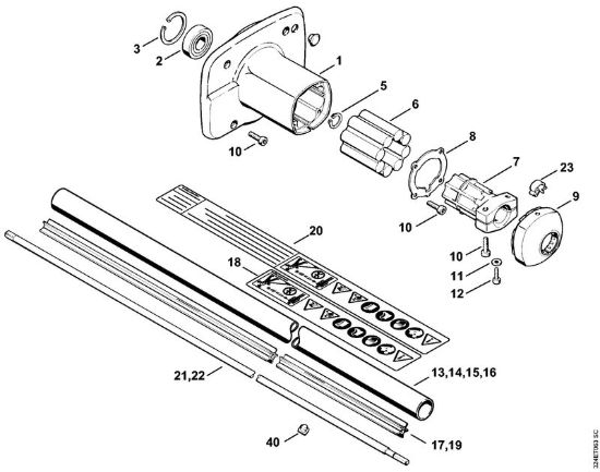 Corpo frizione, stelo Decespugliatrici (FS) FS 220 della marca STIHL