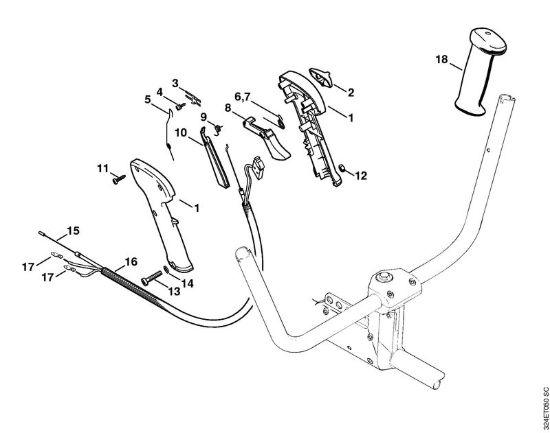 Impugnatura di comando Decespugliatrici (FS) FS 220 della marca STIHL