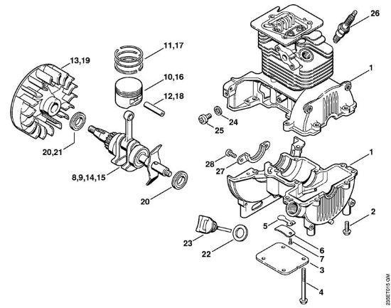Carter albero a gomito Decespugliatrici (FS) FS 25-4 della marca STIHL