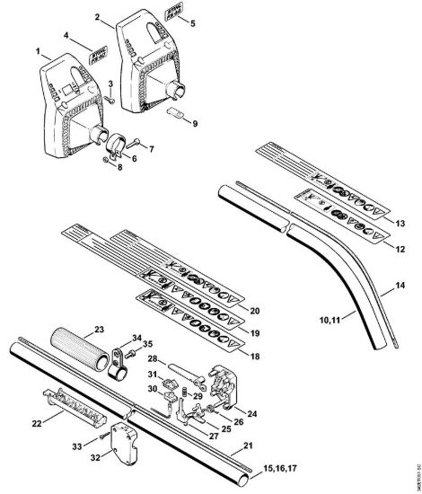 Stelo FS 40, FS 44 Decespugliatrici (FS) FS 36 R della marca STIHL