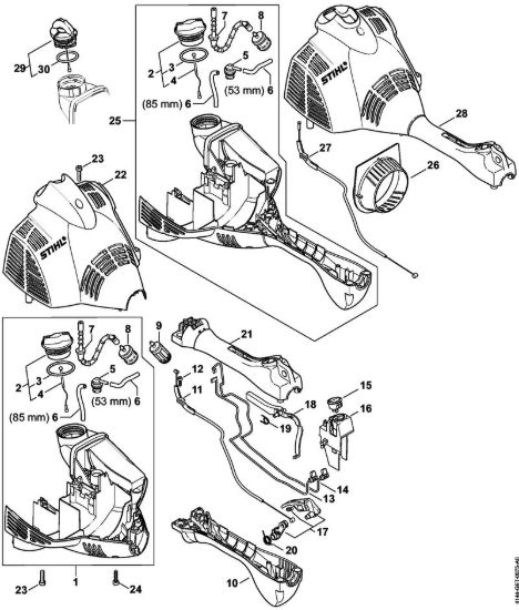 Carcassa motore Decespugliatrici (FS) FS 40 - 4144 della marca STIHL