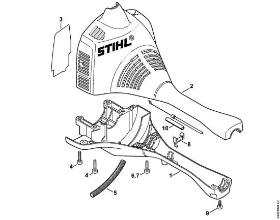 Carcassa motore (Impugnatura a manubrio) Decespugliatrici (FS) FS 55 C-E della marca STIHL