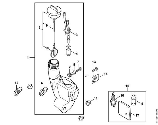 Serbatoio carburante Decespugliatrici (FS) FS 55 T della marca STIHL