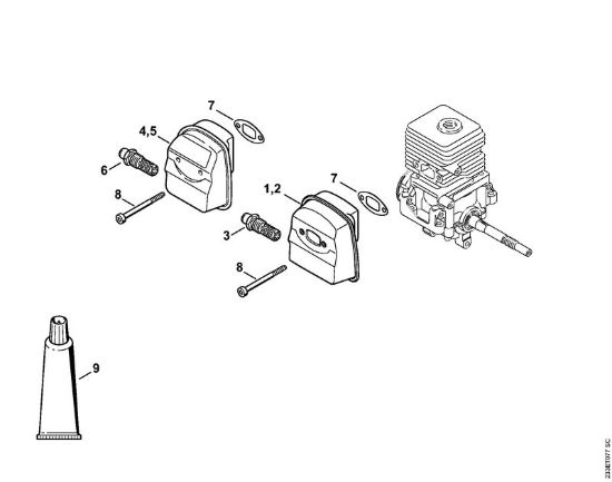 Silenziatore Decespugliatrici (FS) FS 55 T della marca STIHL