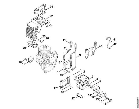Impianto di accesione, Frizione Decespugliatrici (FS) FS 56 (4125) della marca STIHL