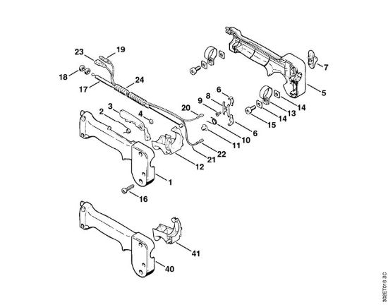 Impugnatura di comando FS 52, FS 56 Decespugliatrici (FS) FS 56 (4125) della marca STIHL
