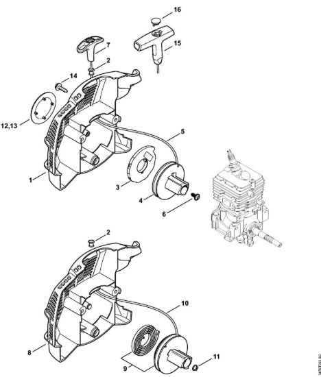 Dispositivo di avviamento Decespugliatrici (FS) FS 56 (4144) della marca STIHL