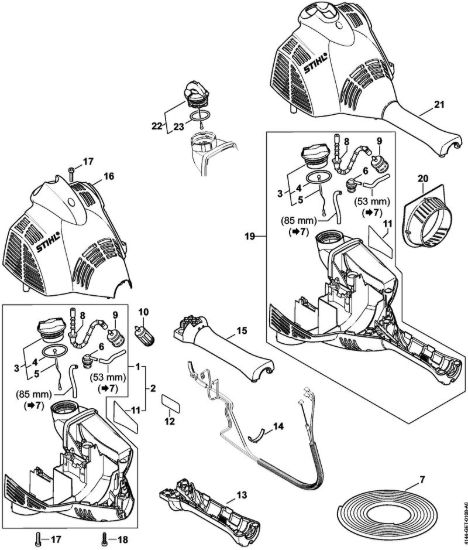 Carcassa motore (Impugnatura a manubrio) Decespugliatrici (FS) FS 56 C-E della marca STIHL