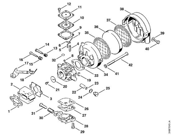 Carburatore, filtro aria Decespugliatrici (FS) FS 61 RE della marca STIHL