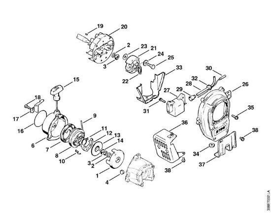 Dispositivo di avviamento Decespugliatrici (FS) FS 65 della marca STIHL