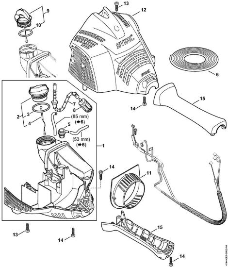 Carcassa motore (Impugnatura a manubrio) Decespugliatrici (FS) FS 70 C-E della marca STIHL